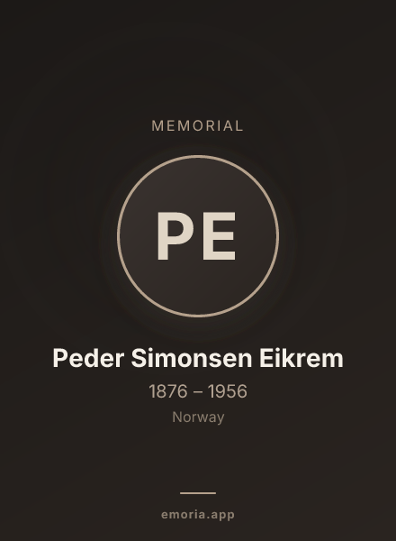 Memorial portrait of Peder Simonsen Eikrem