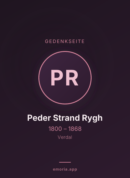 Gedenkportrait von Peder Strand Rygh