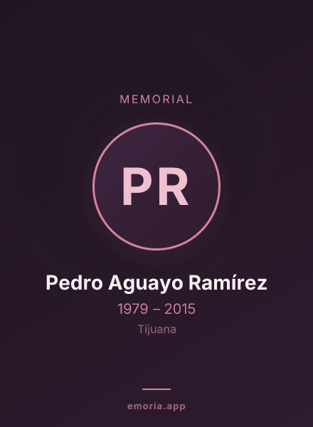 Memorial portrait of Pedro Aguayo Ramírez