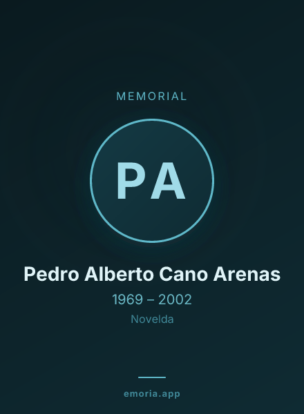 Memorial portrait of Pedro Alberto Cano Arenas