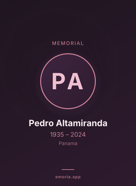 Memorial portrait of Pedro Altamiranda