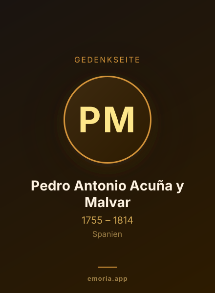 Gedenkportrait von Pedro Antonio Acuña y Malvar