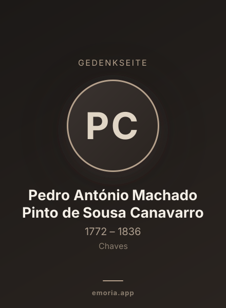 Gedenkportrait von Pedro António Machado Pinto de Sousa Canavarro