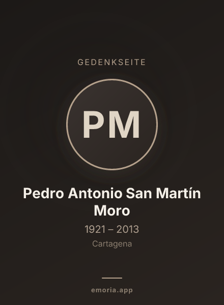 Gedenkportrait von Pedro Antonio San Martín Moro