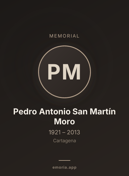 Memorial portrait of Pedro Antonio San Martín Moro