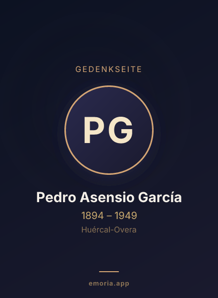 Gedenkportrait von Pedro Asensio García