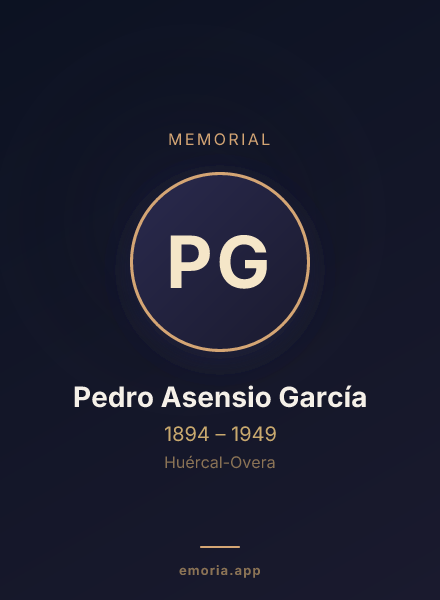 Memorial portrait of Pedro Asensio García
