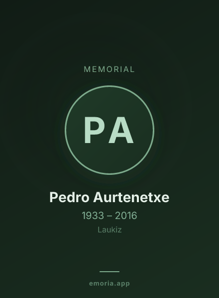 Memorial portrait of Pedro Aurtenetxe