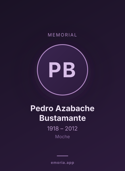 Memorial portrait of Pedro Azabache Bustamante