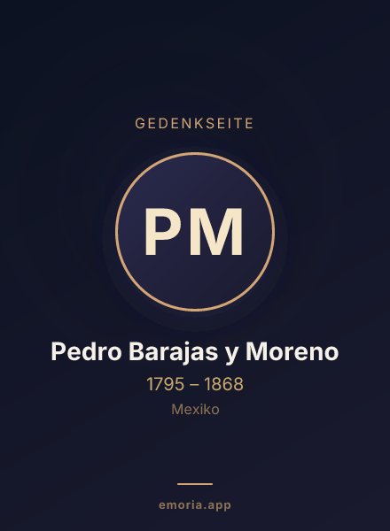 Gedenkportrait von Pedro Barajas y Moreno