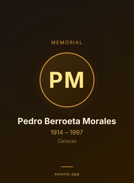 Memorial portrait of Pedro Berroeta Morales