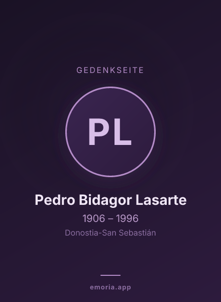 Gedenkportrait von Pedro Bidagor Lasarte