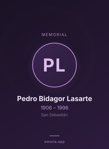 Memorial portrait of Pedro Bidagor Lasarte