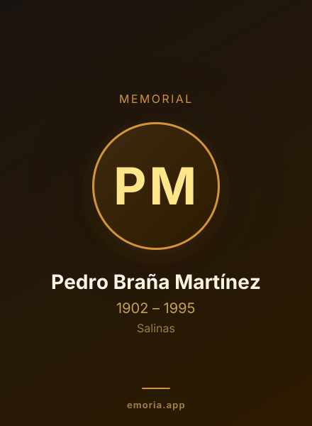 Memorial portrait of Pedro Braña Martínez
