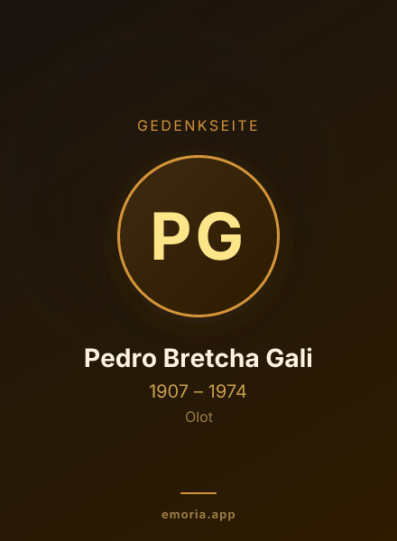 Gedenkportrait von Pedro Bretcha Gali