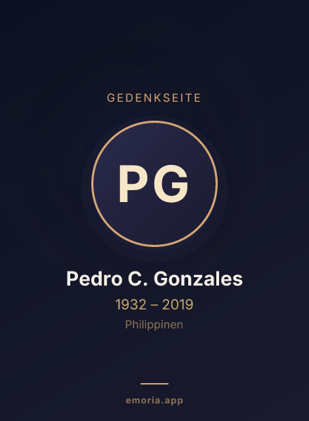 Gedenkportrait von Pedro C. Gonzales