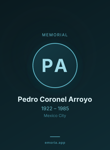 Memorial portrait of Pedro Coronel Arroyo