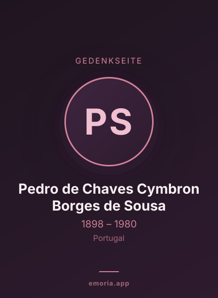 Gedenkportrait von Pedro de Chaves Cymbron Borges de Sousa