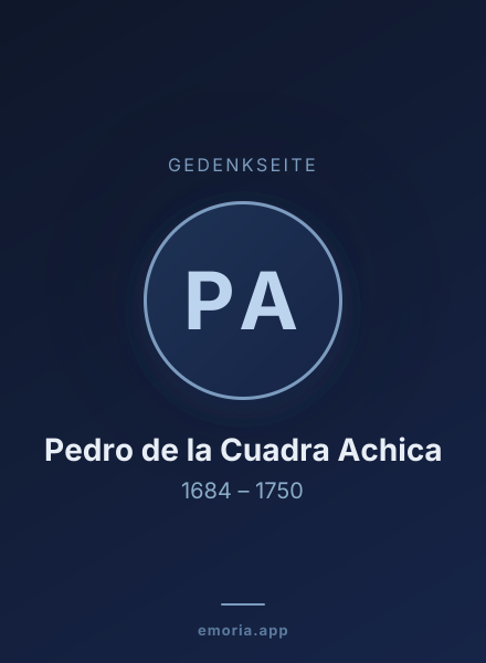 Gedenkportrait von Pedro de la Cuadra Achica