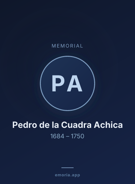 Memorial portrait of Pedro de la Cuadra Achica