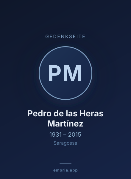 Gedenkportrait von Pedro de las Heras Martínez