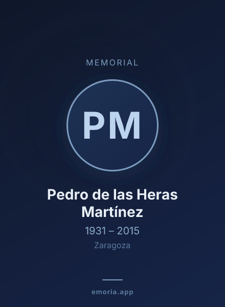 Memorial portrait of Pedro de las Heras Martínez
