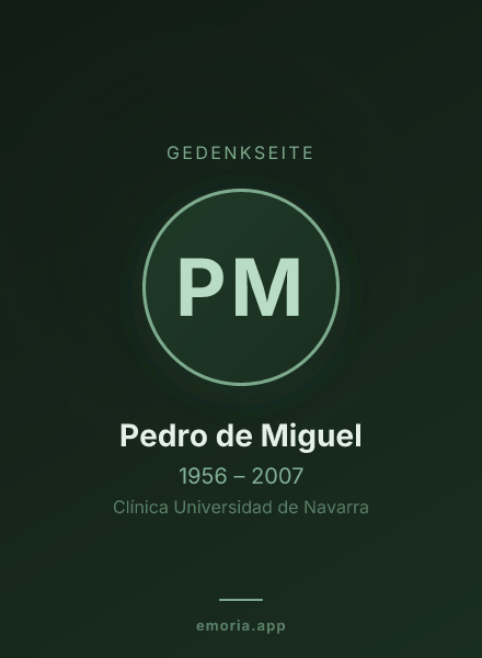 Gedenkportrait von Pedro de Miguel