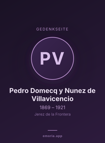 Gedenkportrait von Pedro Domecq y Nunez de Villavicencio