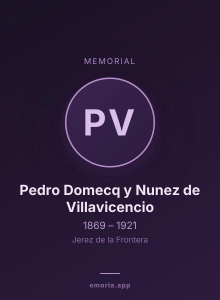 Memorial portrait of Pedro Domecq y Nunez de Villavicencio