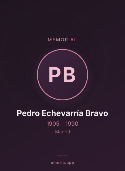 Memorial portrait of Pedro Echevarría Bravo