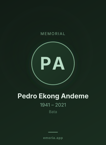 Memorial portrait of Pedro Ekong Andeme