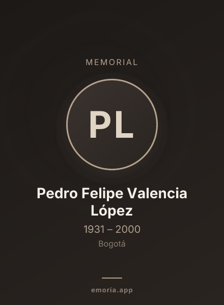 Memorial portrait of Pedro Felipe Valencia López