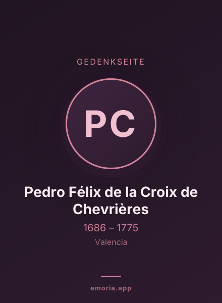 Gedenkportrait von Pedro Félix de la Croix de Chevrières