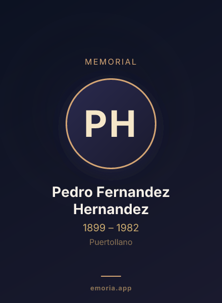 Memorial portrait of Pedro Fernandez Hernandez