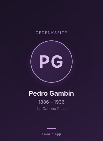 Gedenkportrait von Pedro Gambín