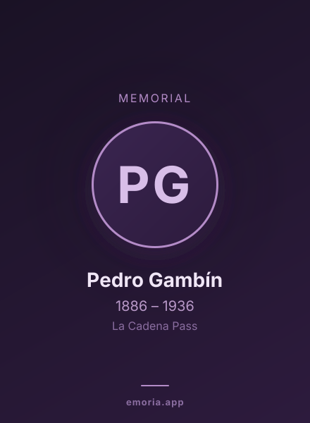 Memorial portrait of Pedro Gambín