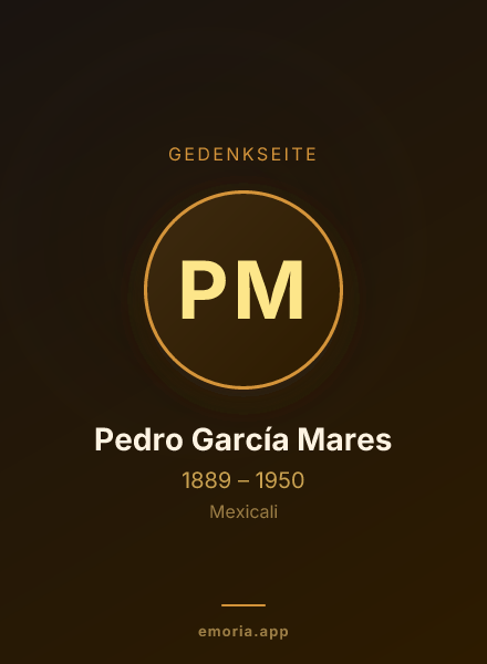 Gedenkportrait von Pedro García Mares