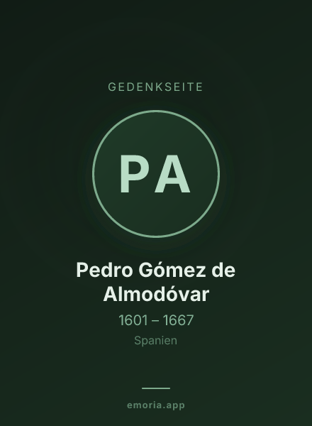 Gedenkportrait von Pedro Gómez de Almodóvar