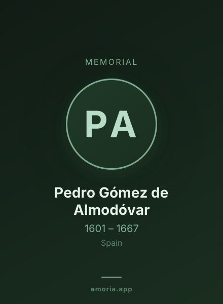 Memorial portrait of Pedro Gómez de Almodóvar