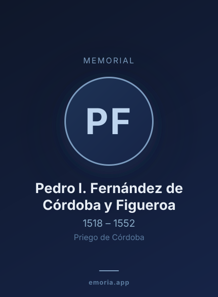 Memorial portrait of Pedro I. Fernández de Córdoba y Figueroa