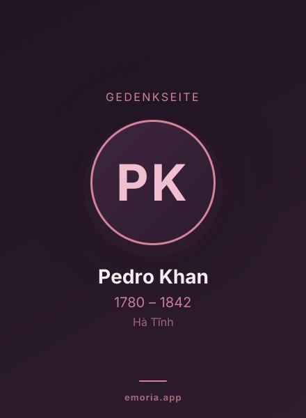 Gedenkportrait von Pedro Khan