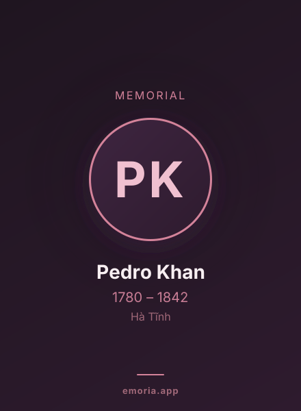 Memorial portrait of Pedro Khan