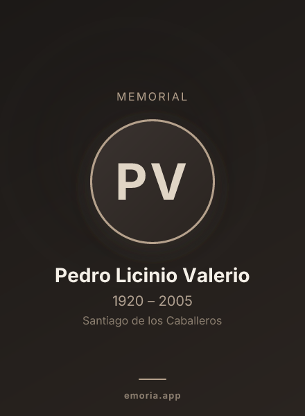 Memorial portrait of Pedro Licinio Valerio