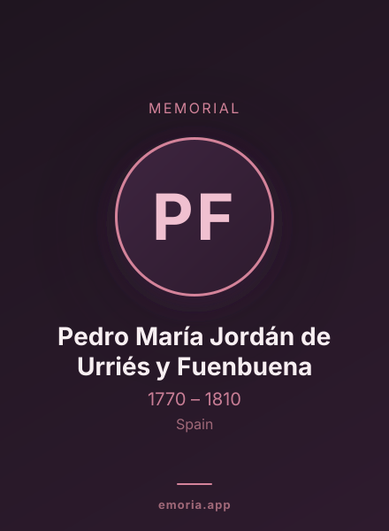 Memorial portrait of Pedro María Jordán de Urriés y Fuenbuena