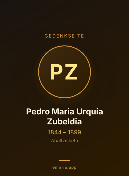 Gedenkportrait von Pedro Maria Urquia Zubeldia
