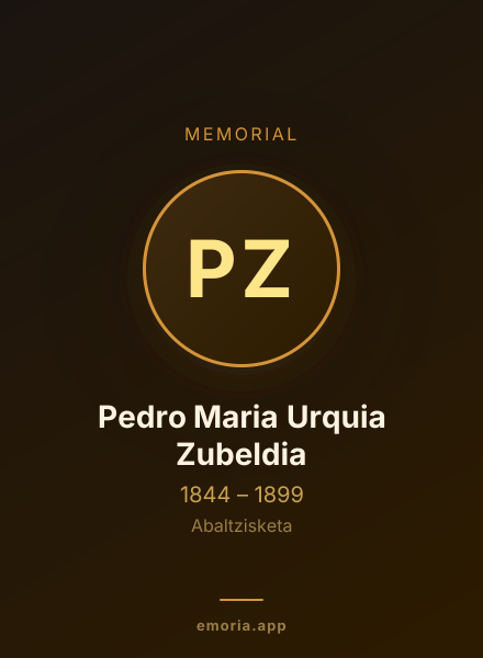 Memorial portrait of Pedro Maria Urquia Zubeldia