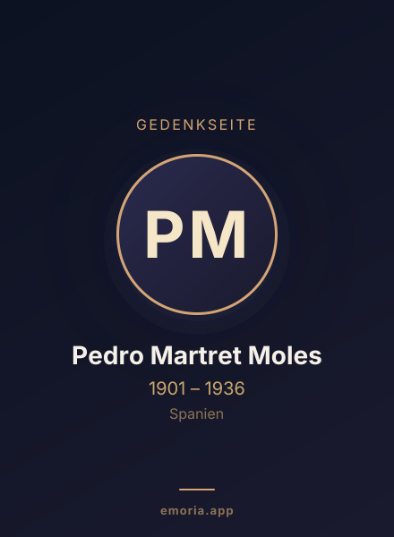 Gedenkportrait von Pedro Martret Moles