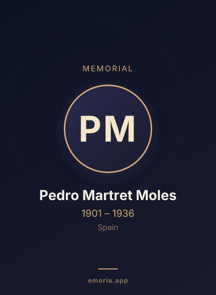 Memorial portrait of Pedro Martret Moles