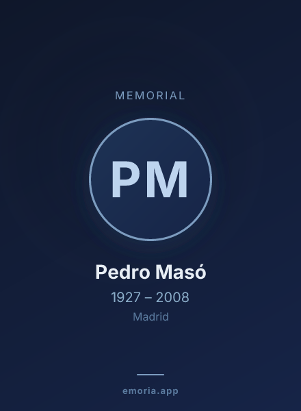 Memorial portrait of Pedro Masó