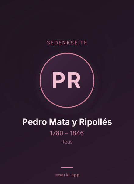 Gedenkportrait von Pedro Mata y Ripollés